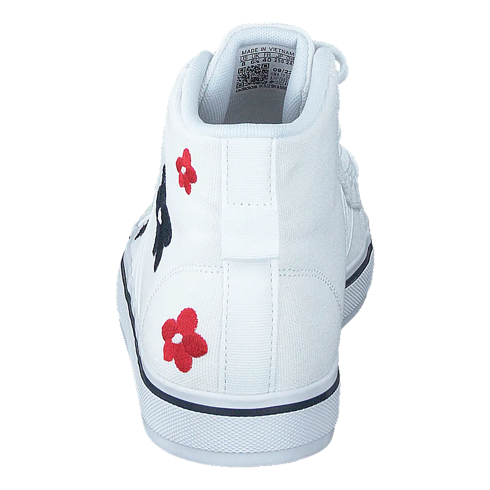 ADIDAS BRAVADA 2.0 LIFESTYLE SKATEBOARDING CANVAS MIDCUT GRAPHIC SHOES CLOUD WHITE / CLOUD WHITE / CLOUD WHITE