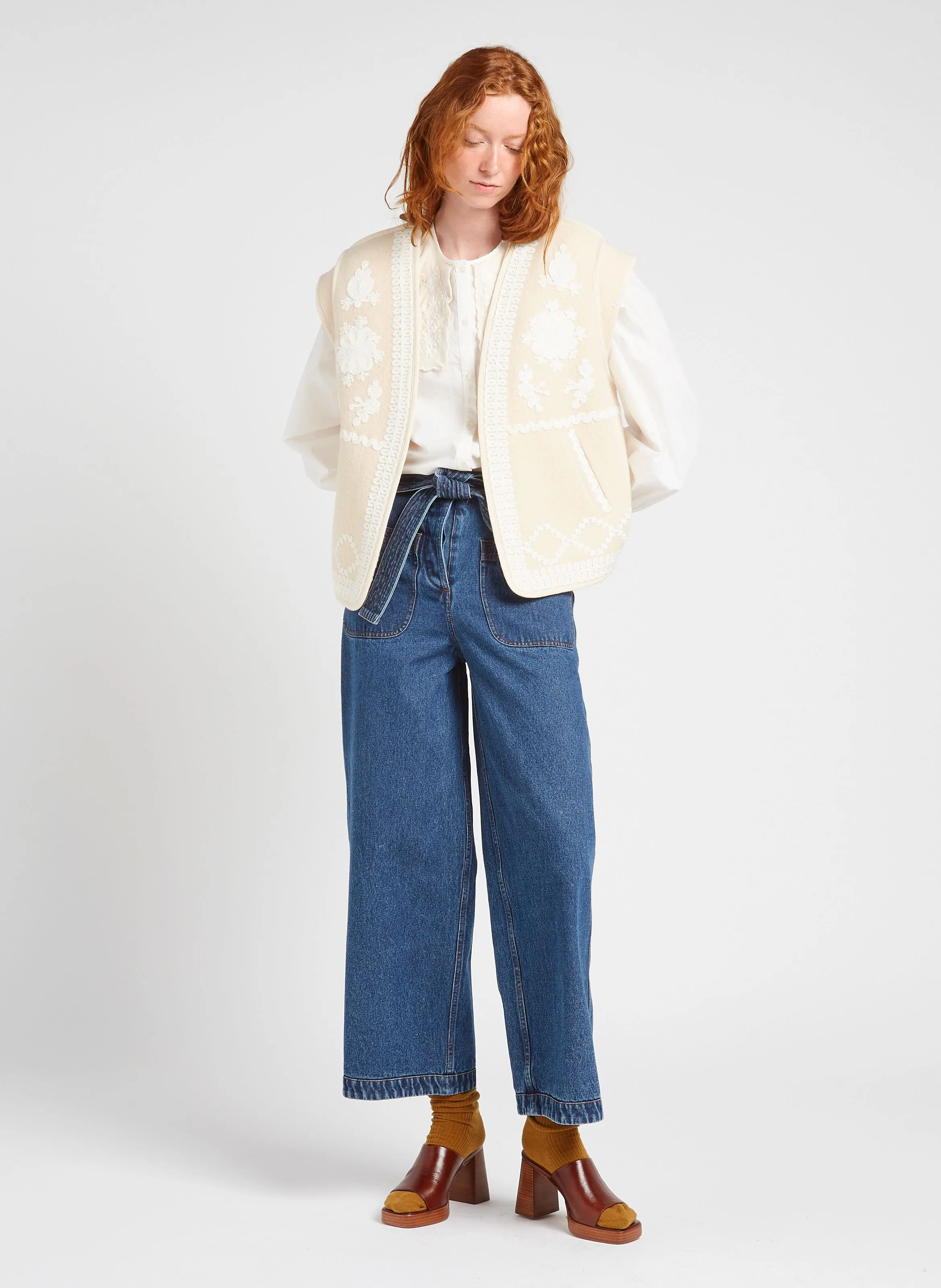ANDREW  CHAQUETA BORDADA DE LANA EN BEIGE