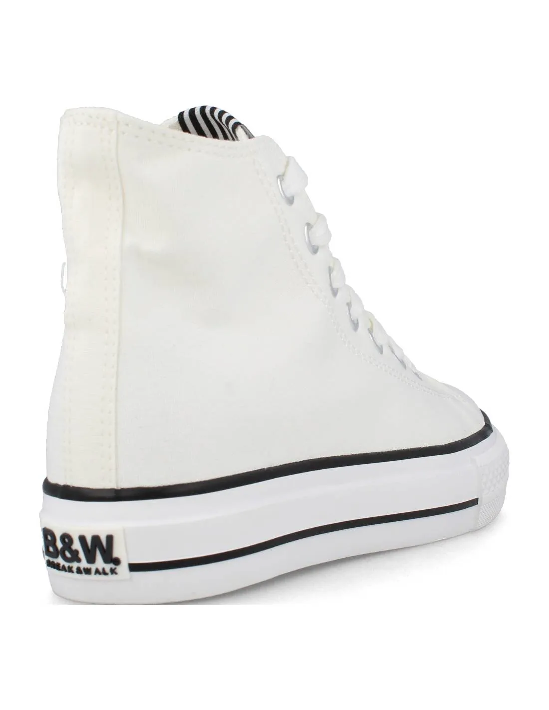 B&W  DEPORTIVA BASKET PLATAFORMA LONA BLANCO