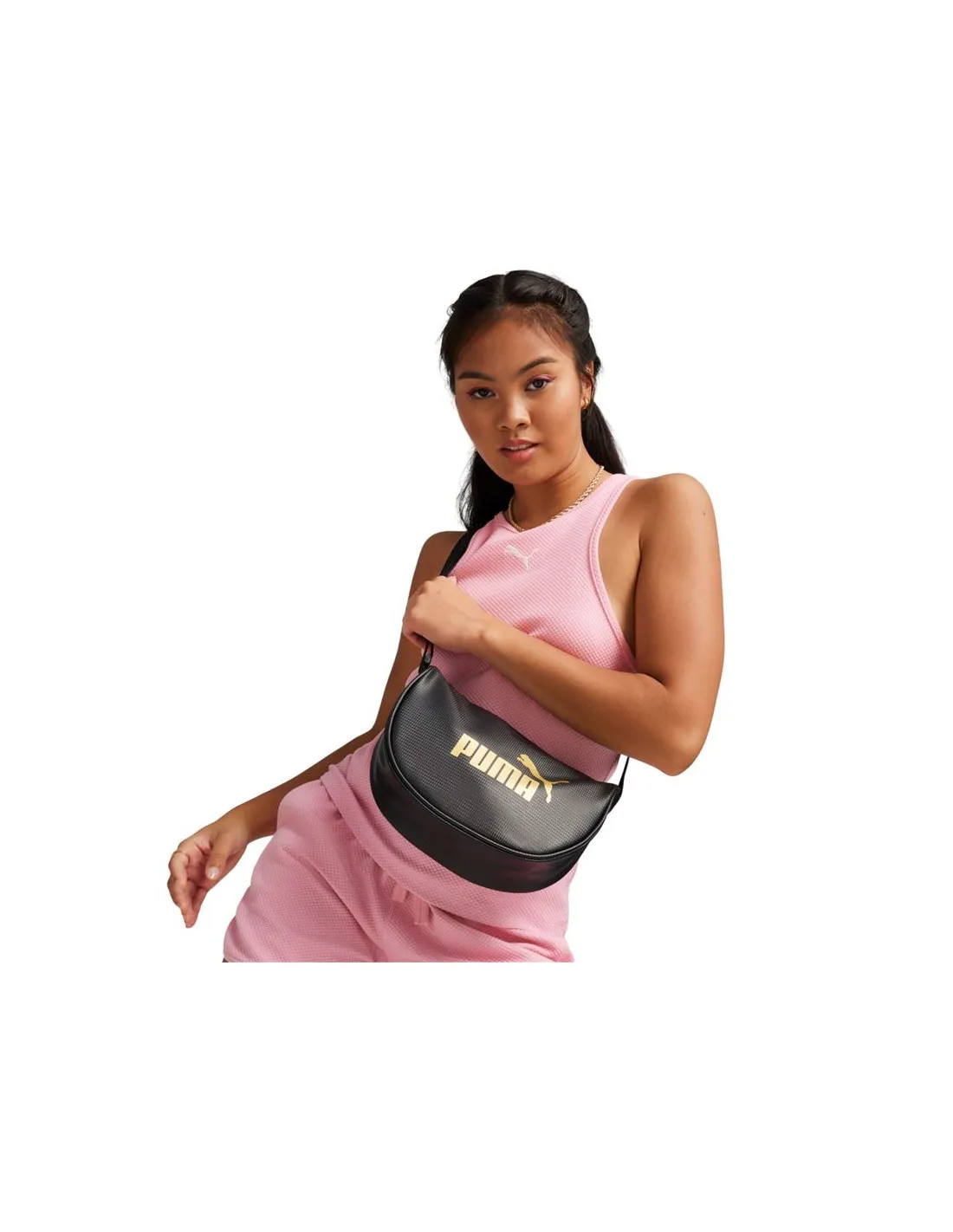 Bandolera Puma Core Up Half Moon Negro Mujer