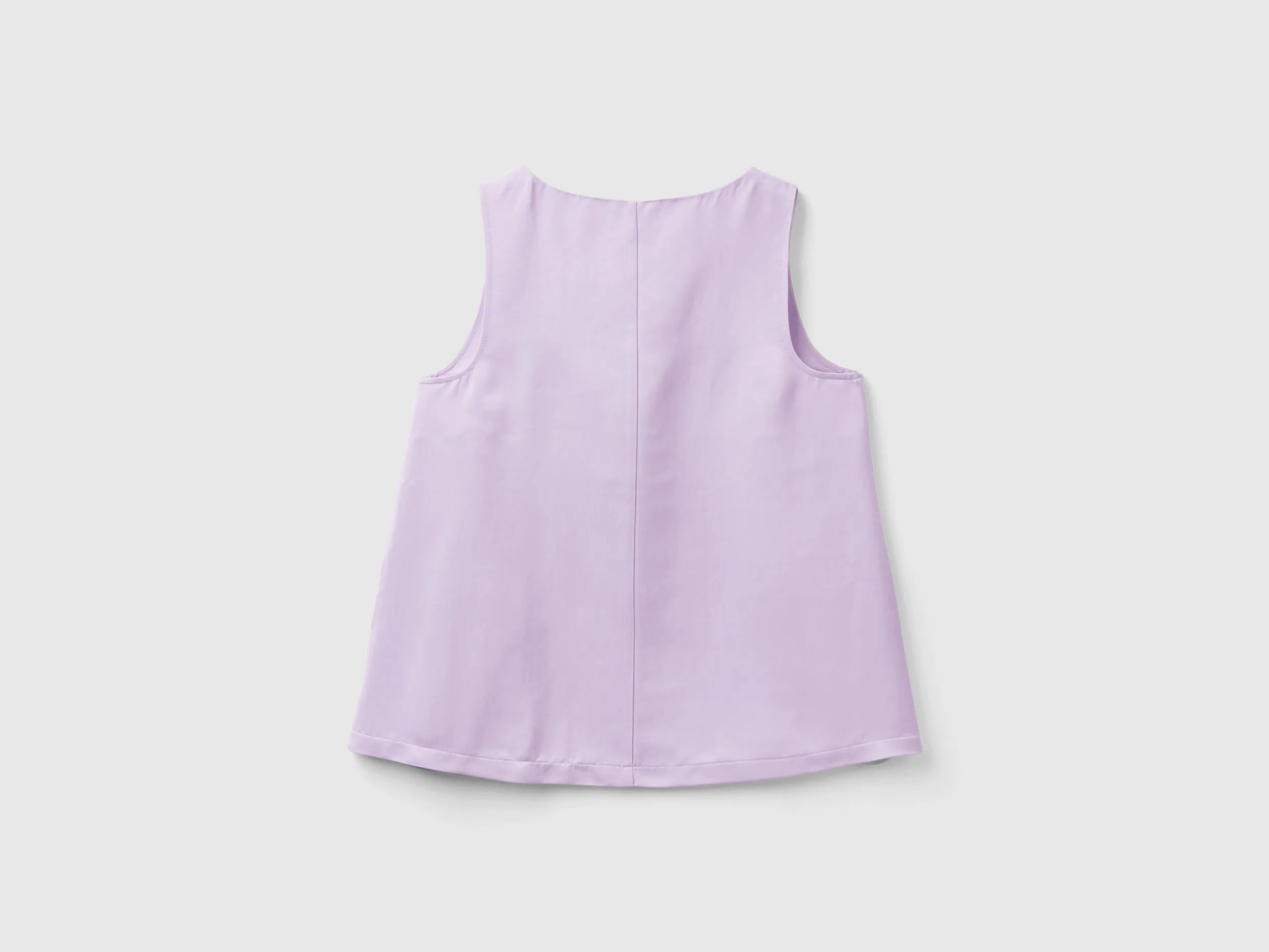 Blusa sin mangas con efecto raso