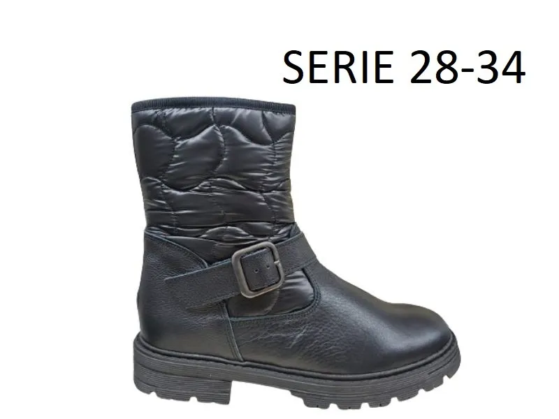 BOTA PLANA DE PIEL NENS EN COLOR NEGRO 4506O