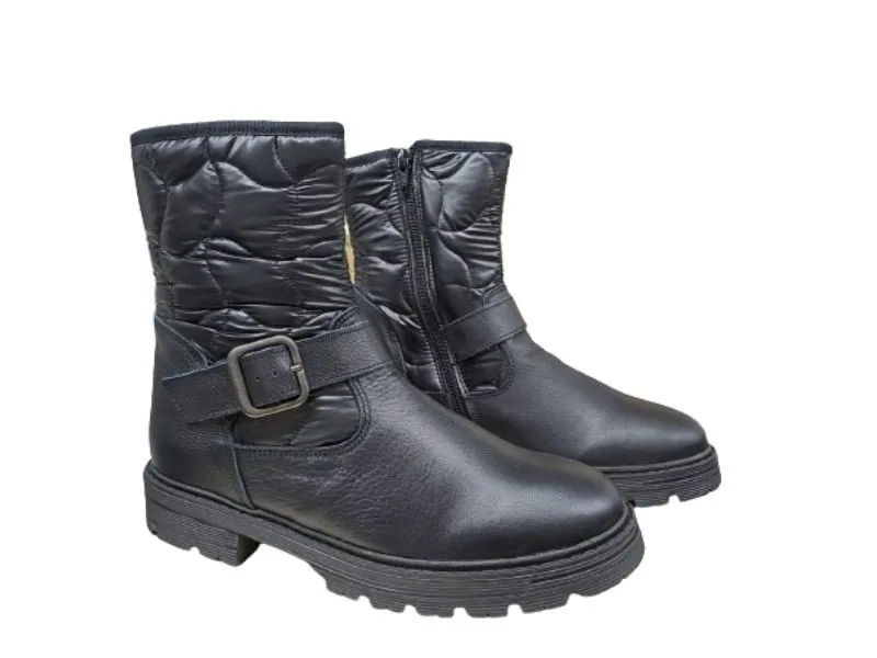 BOTA PLANA DE PIEL NENS EN COLOR NEGRO 4506O