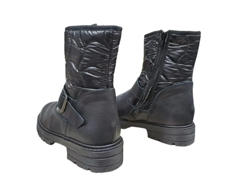 BOTA PLANA DE PIEL NENS EN COLOR NEGRO 4506O