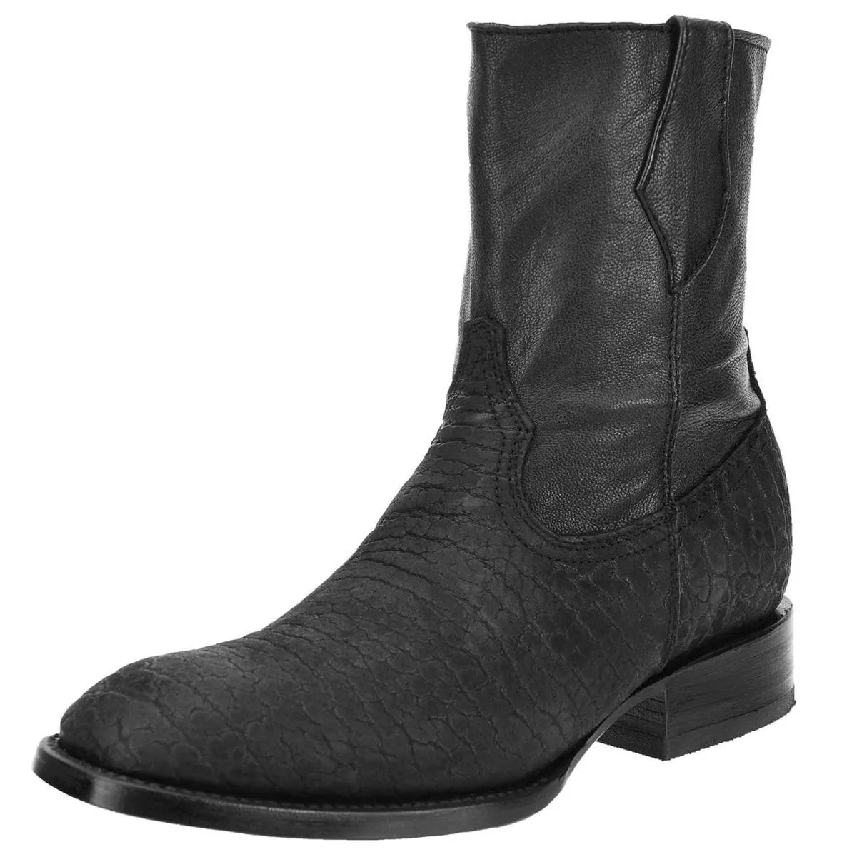 BOTAS DE CUERO CUELLO DE TORO ORIGINAL HORMA CUADRADA CON ZIPPER WD007