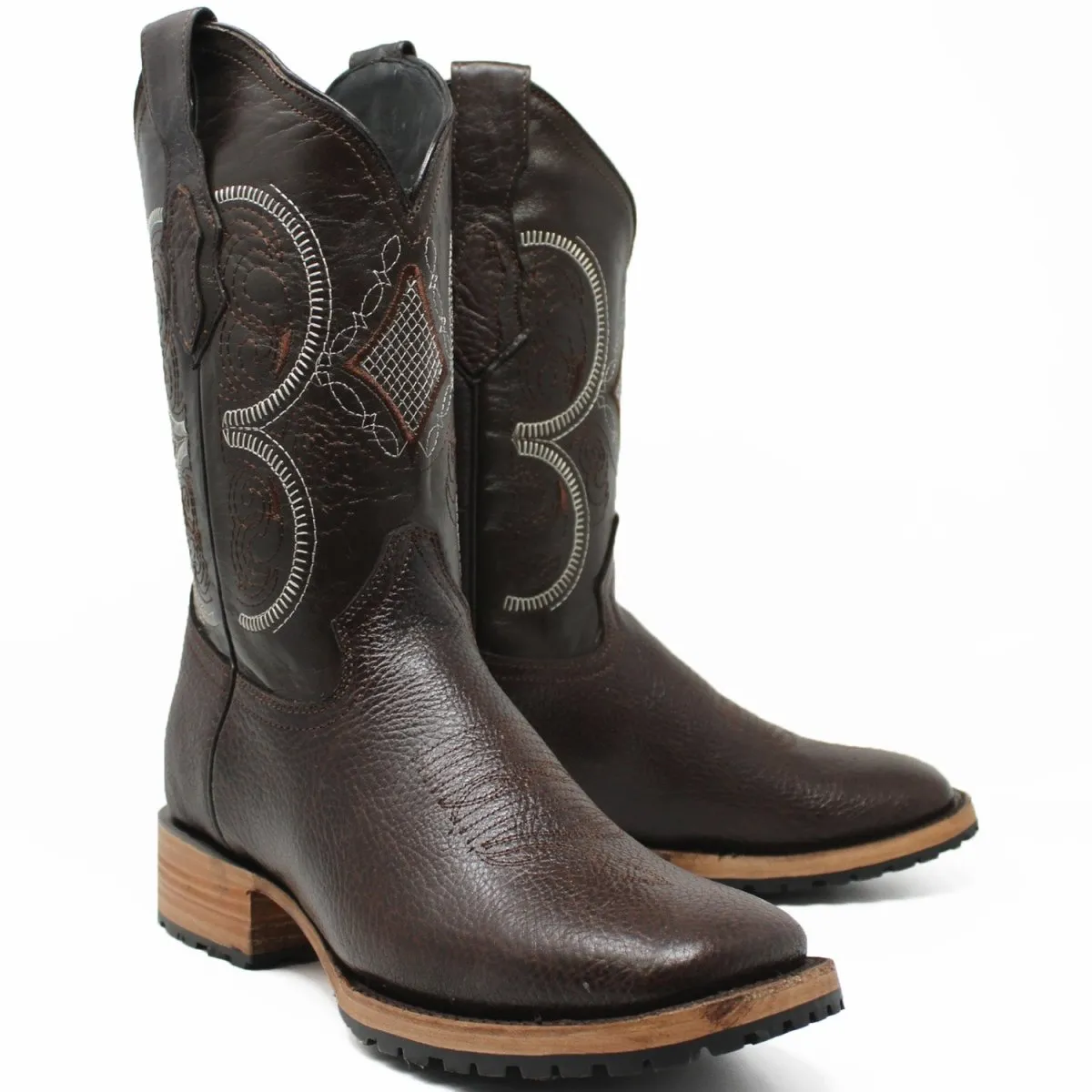 BOTAS DE CUERO CUELLO DE TORO ORIGINAL HORMA RODEO SUELA TRACTOR WD284