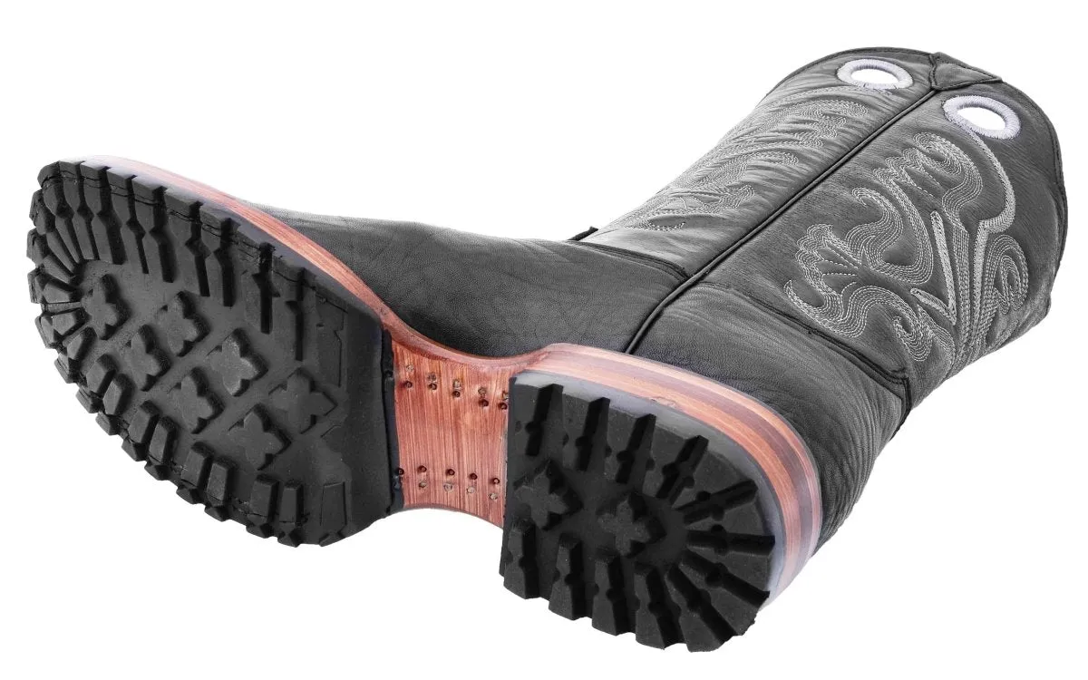 BOTAS DE CUERO CUELLO DE TORO ORIGINAL HORMA RODEO SUELA TRACTOR WD285
