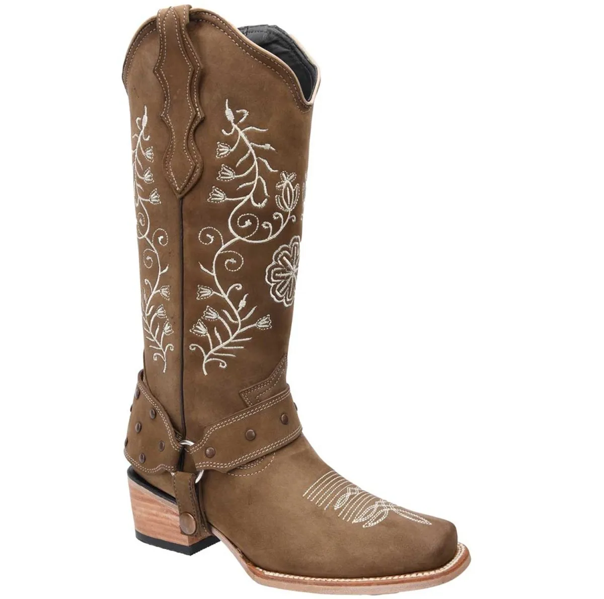 BOTAS DE CUERO HORMA RODEO NOBUCK PARA MUJER WD487