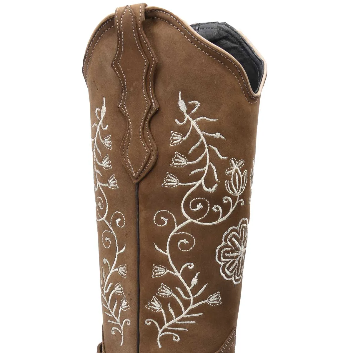BOTAS DE CUERO HORMA RODEO NOBUCK PARA MUJER WD487