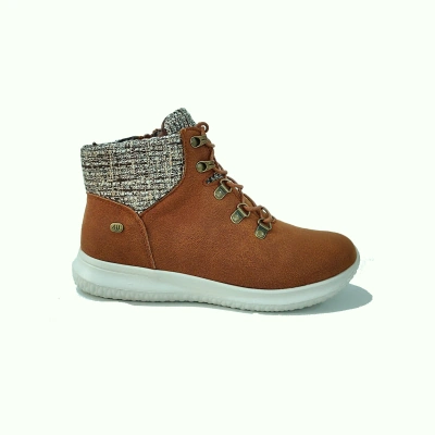 Botin mujer plano cordon cuero