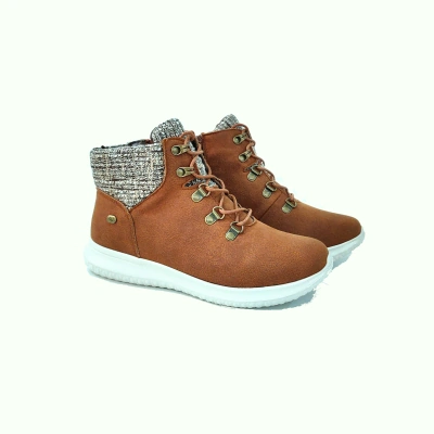 Botin mujer plano cordon cuero