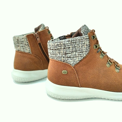 Botin mujer plano cordon cuero