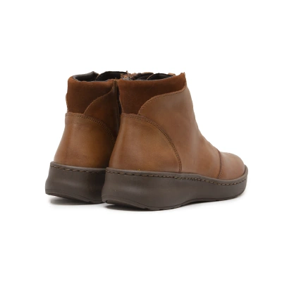 Botin mujer plano elasticos cuero