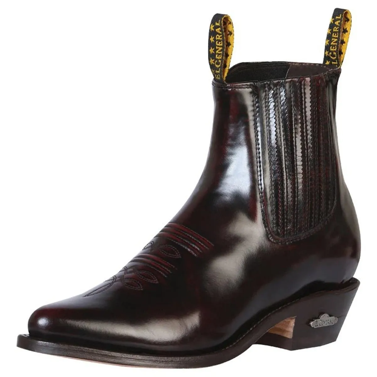 BOTIN VAQUERO DE CUERO ACABADO CAMALEON COLOR VINO GEN179