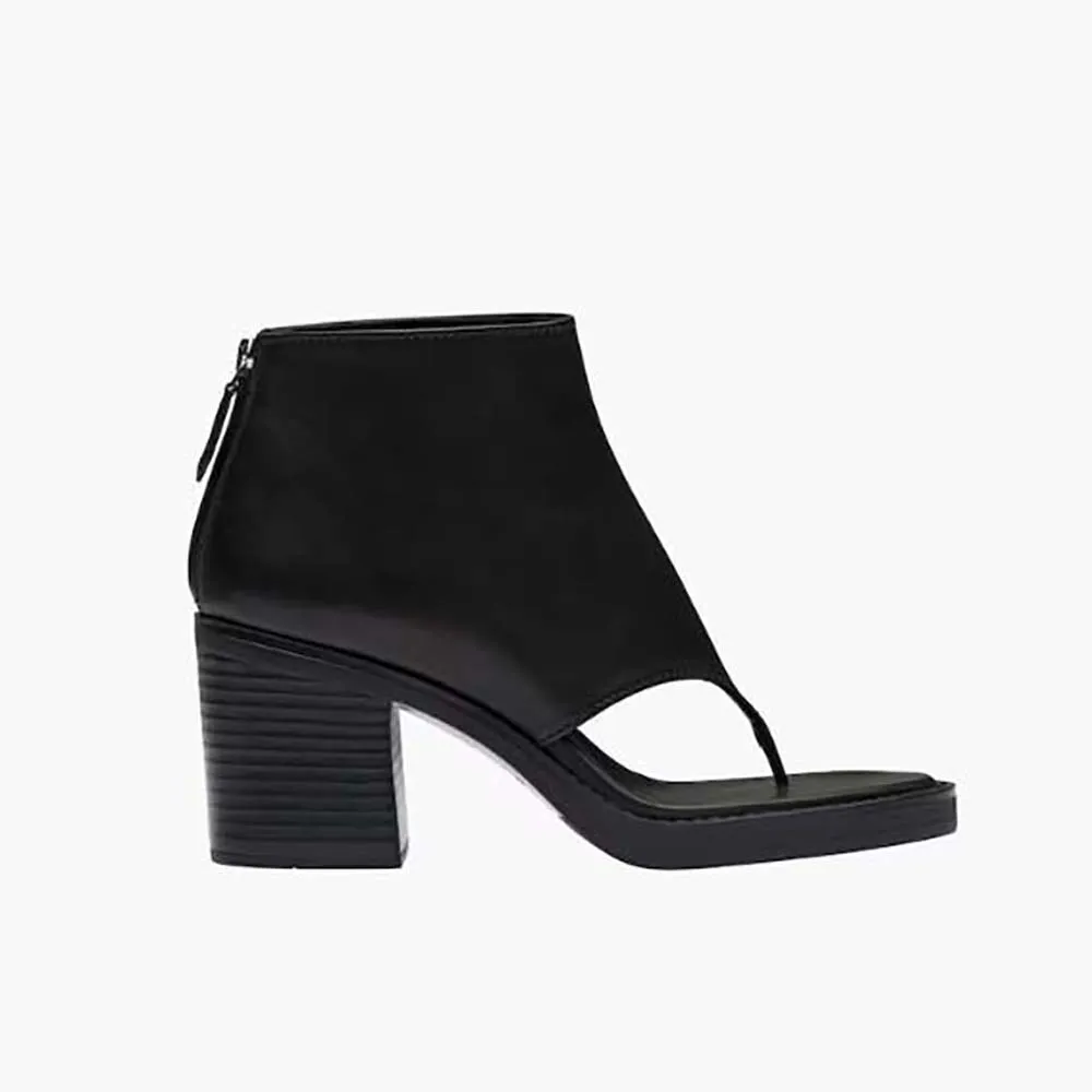 BOTINES TIPO TANGA DE PIEL PARA MUJER MIU MIUNEGRO