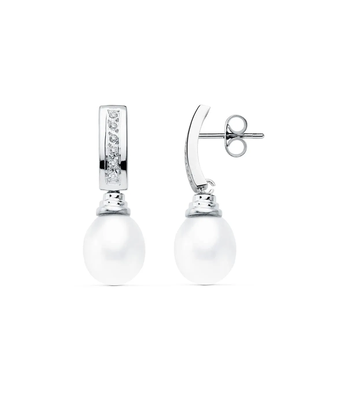 Boucles d'oreilles mariage Marta d'Armagnac Or Blanc 18K