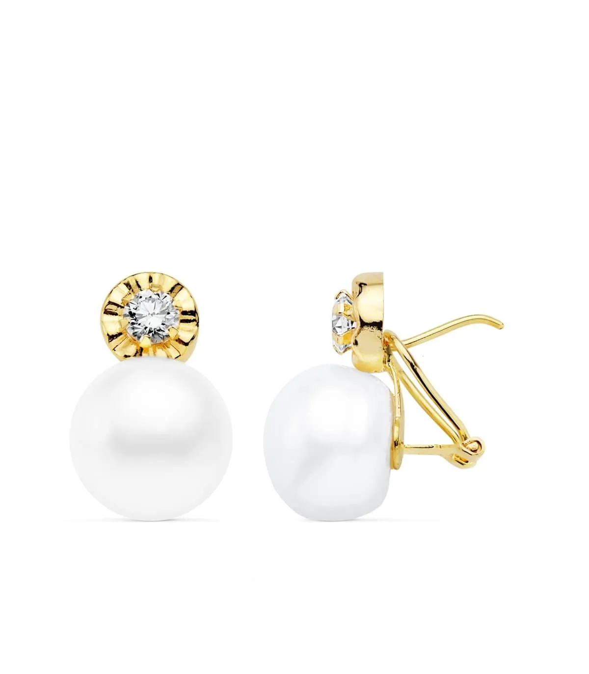 Boucles d'oreilles Perles de Culture Or Jaune 18 K 11 MM