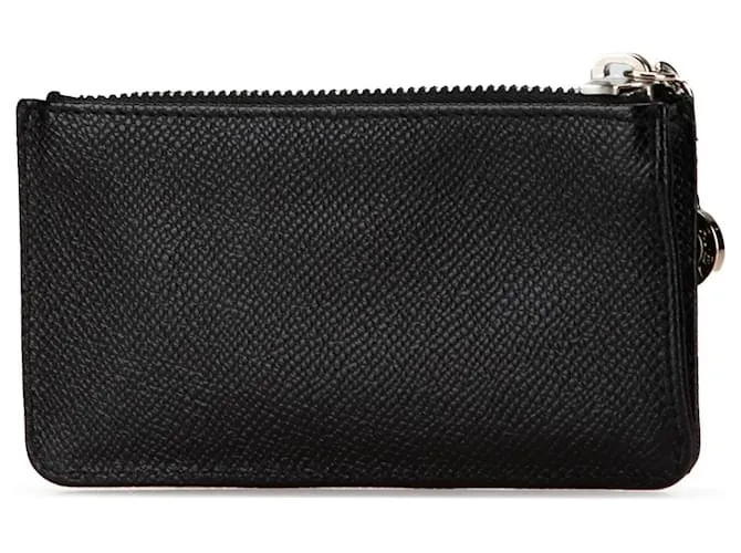 Bulgari Monedero de cuero negro Bvlgari 