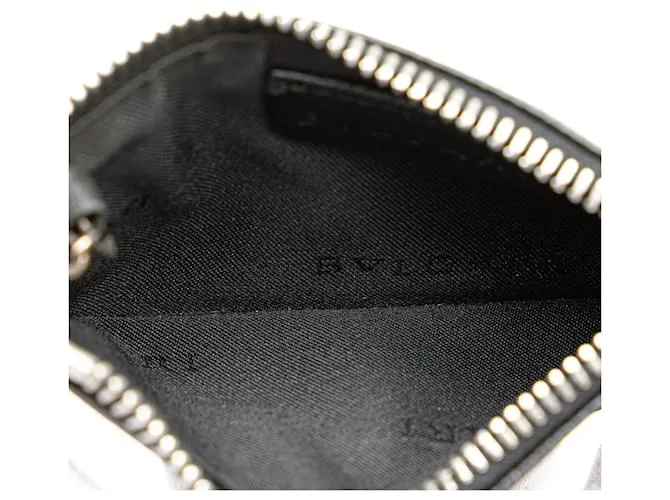 Bulgari Monedero de cuero negro Bvlgari 