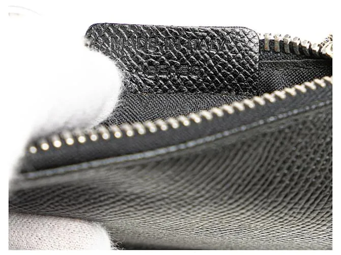 Bulgari Monedero de cuero negro Bvlgari 