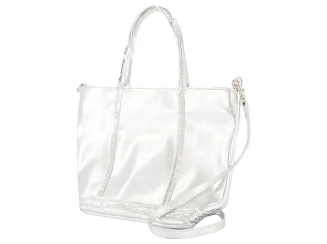 CABAS S SHOPPER BAG  VANESSA BRUNO  CUERO  PLATA METáLICO 