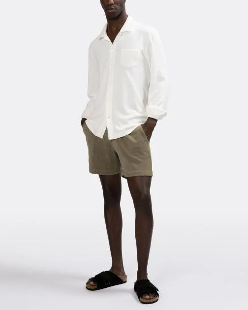 CAMISA DE TELA DE RIZO EN ALGODóN OAS 700335 BLANCO