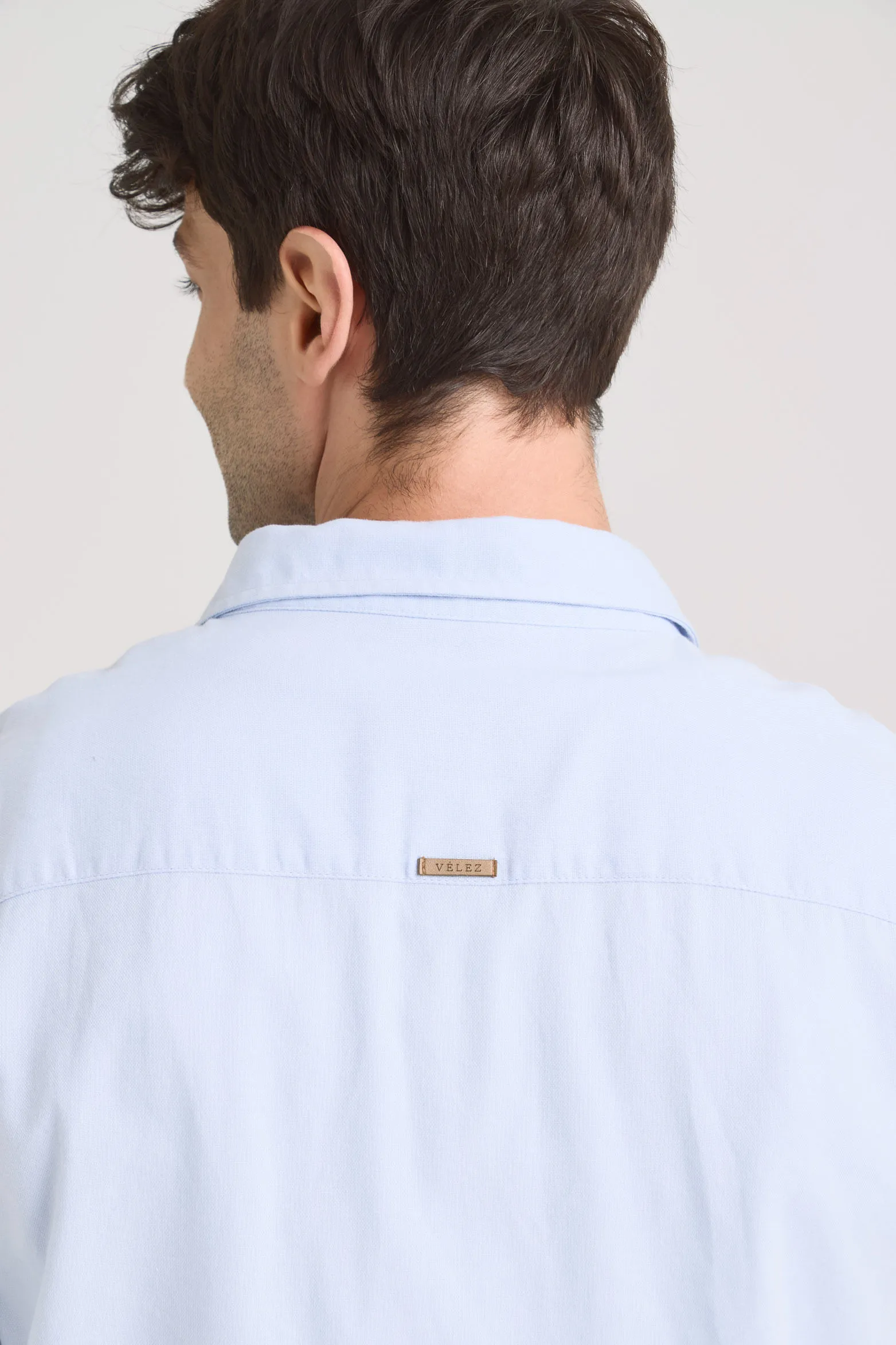 Camisa oxford manga larga calagua para hombre semifitted