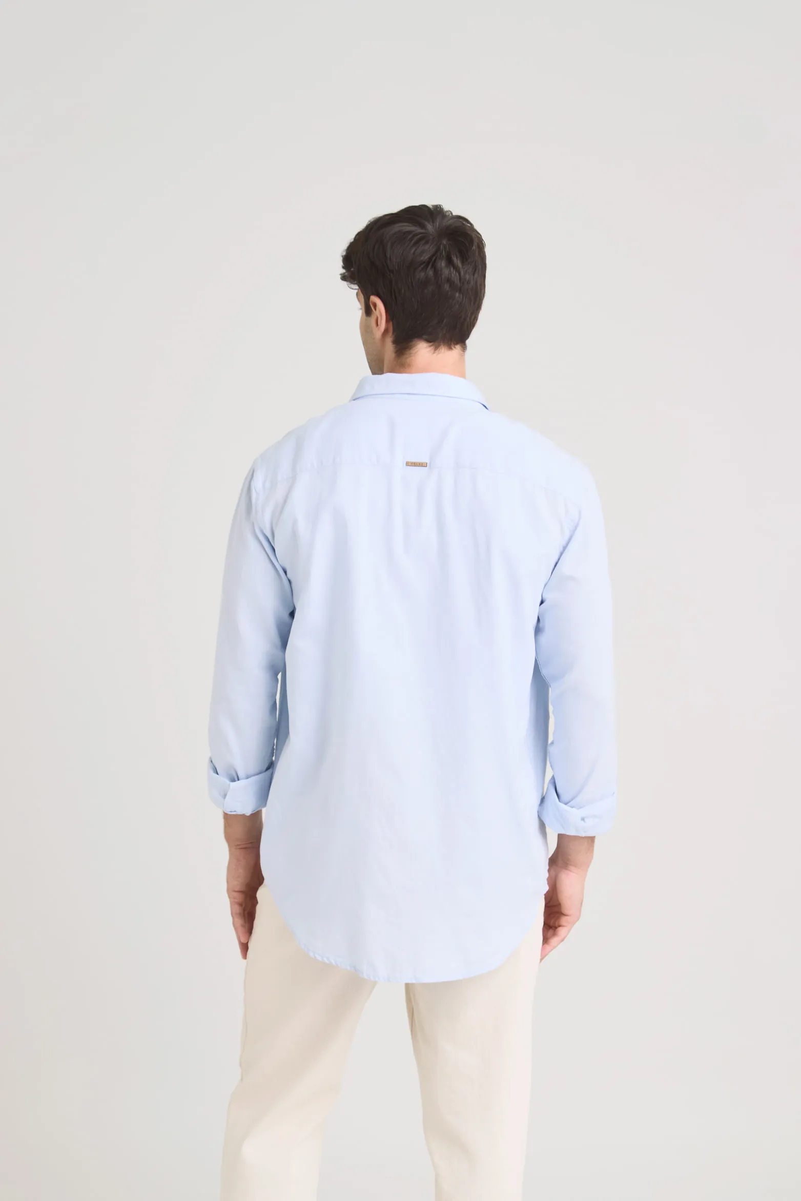 Camisa oxford manga larga calagua para hombre semifitted
