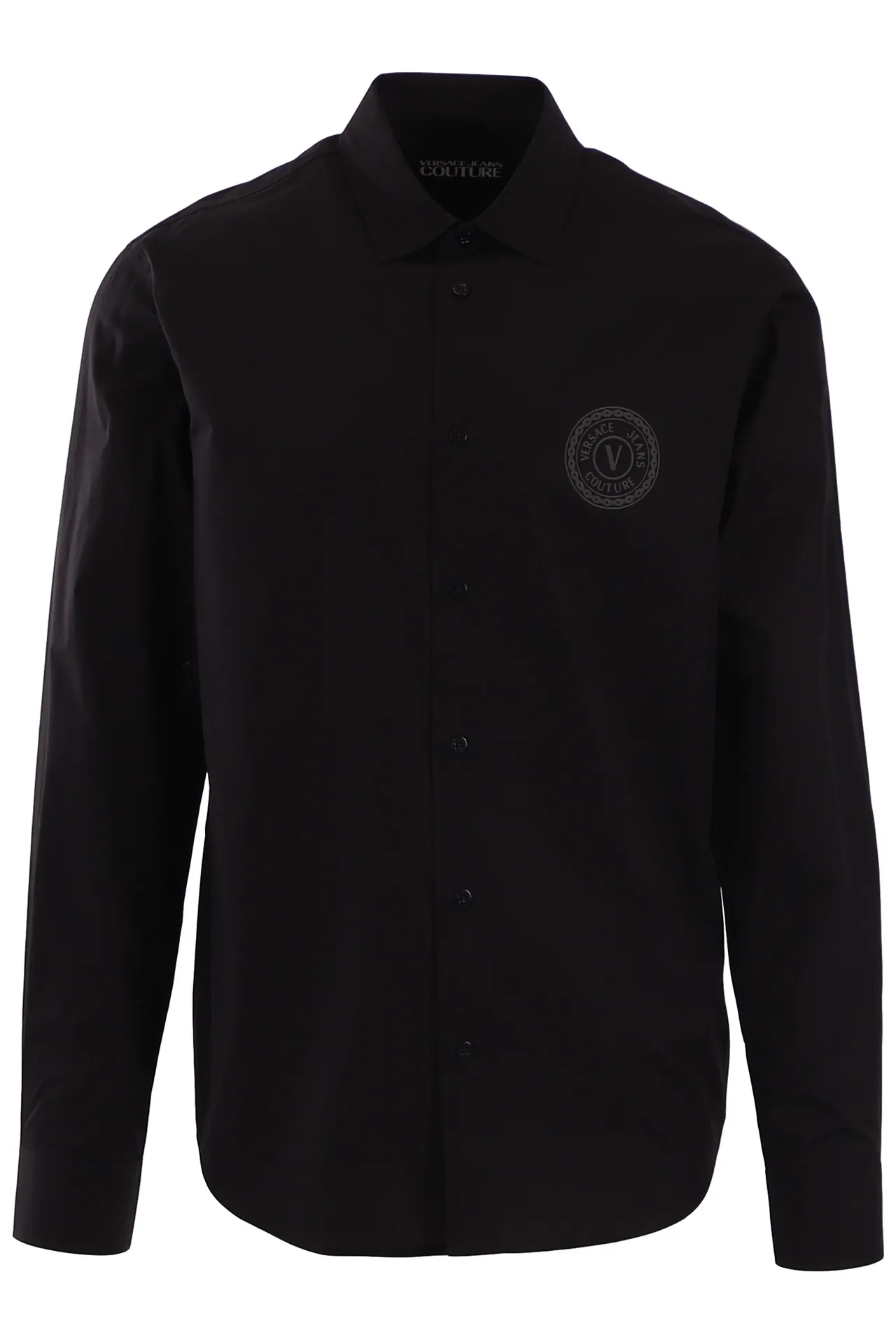 Camisa Versace Jeans Couture negra con logo gris