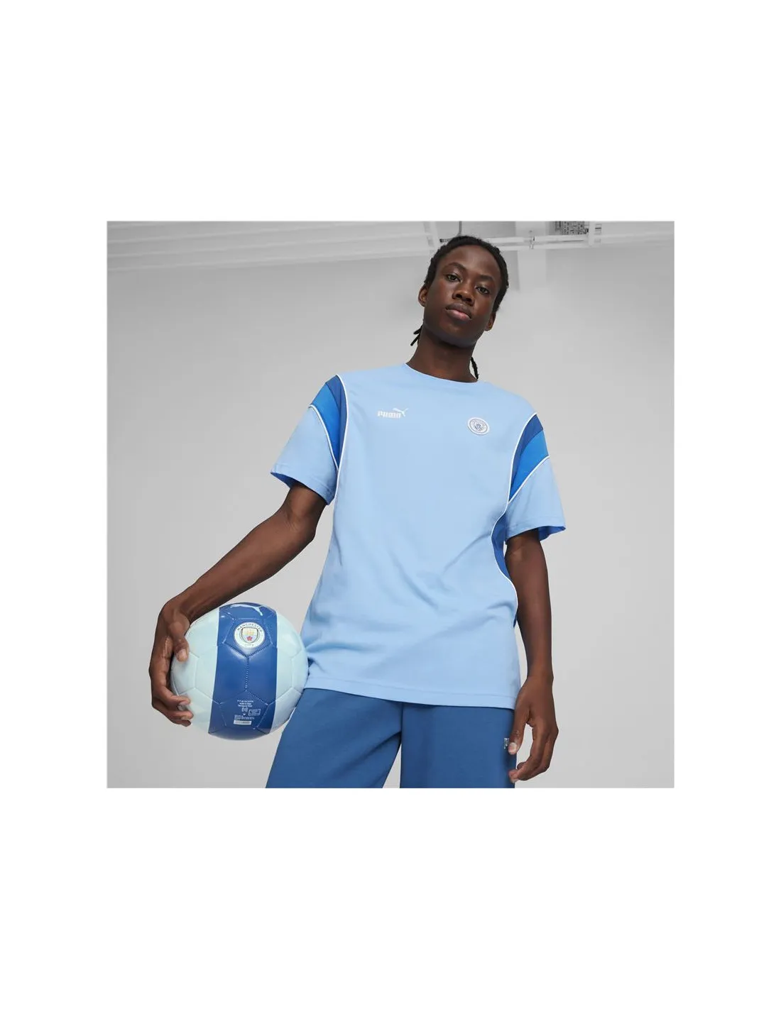 Camiseta de Fútbol Puma Manchester City FtblArchive Azul  Hombre