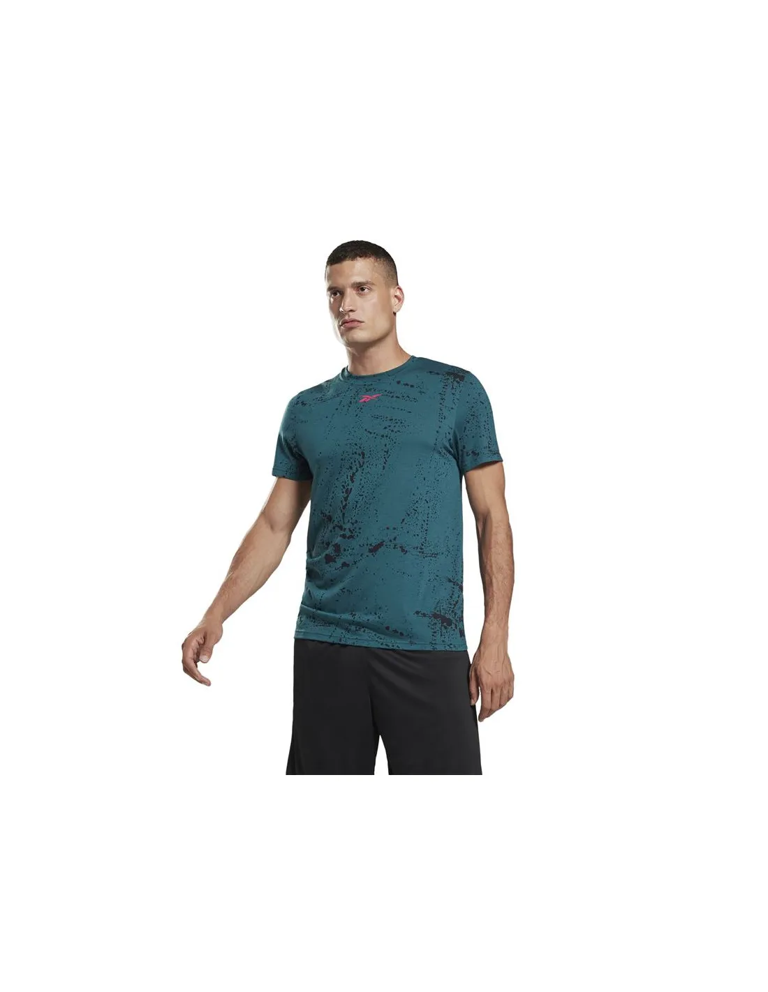 Camiseta de training Reebok Workout Ready Allover Print M Midnight Pine