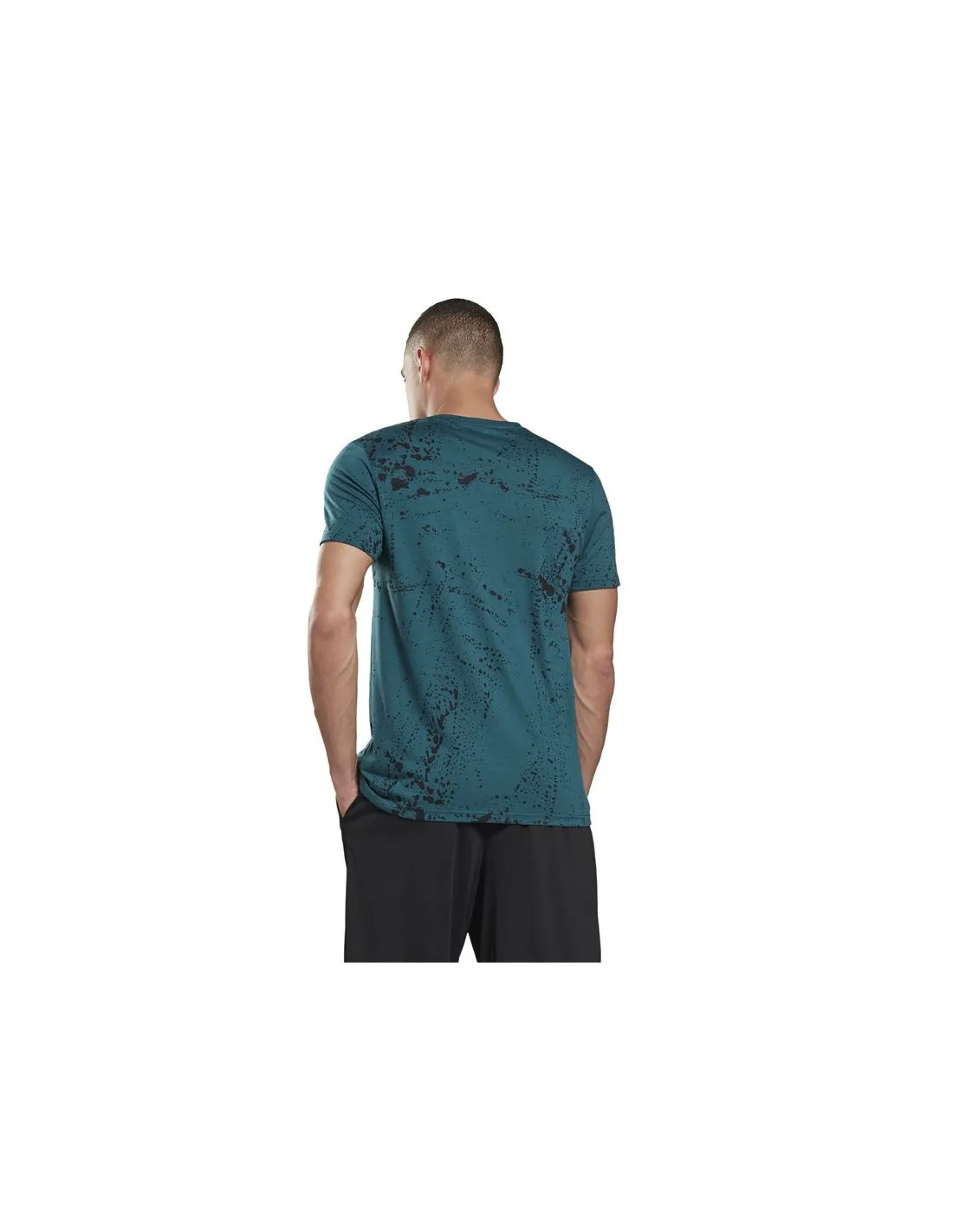 Camiseta de training Reebok Workout Ready Allover Print M Midnight Pine