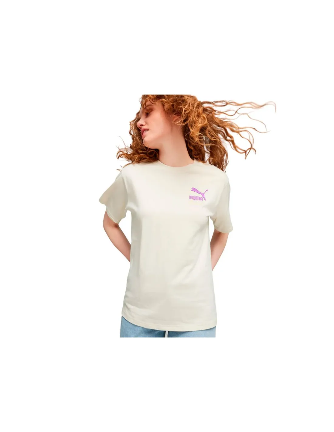 Camiseta Puma CLASSICS BRAND LOVE Mujer Beige