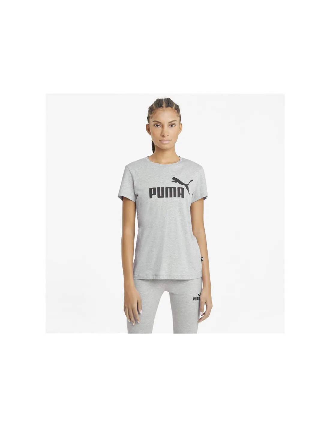 Camiseta Puma Essentials Logo Mujer Gris