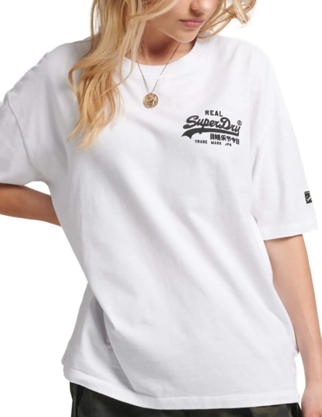 CAMISETA SUPERDRY VINTAGE LOGO BLANCA DE MUJERB