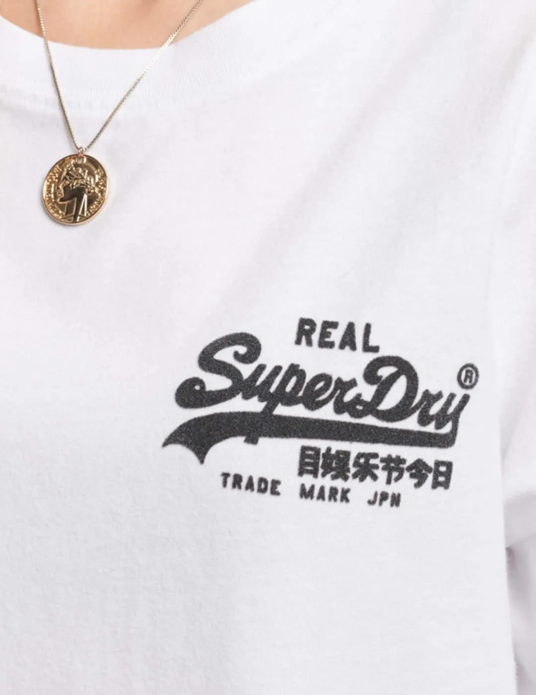 CAMISETA SUPERDRY VINTAGE LOGO BLANCA DE MUJERB