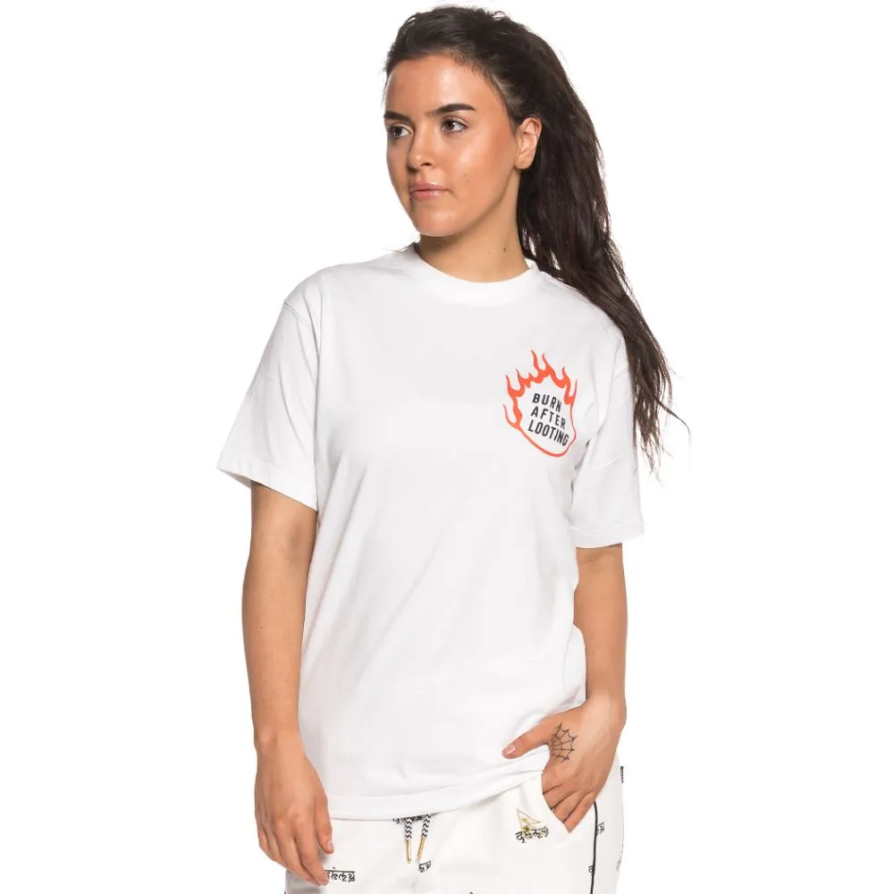 Camiseta Unisex Grimey Burn After Looting Tee FW18 White