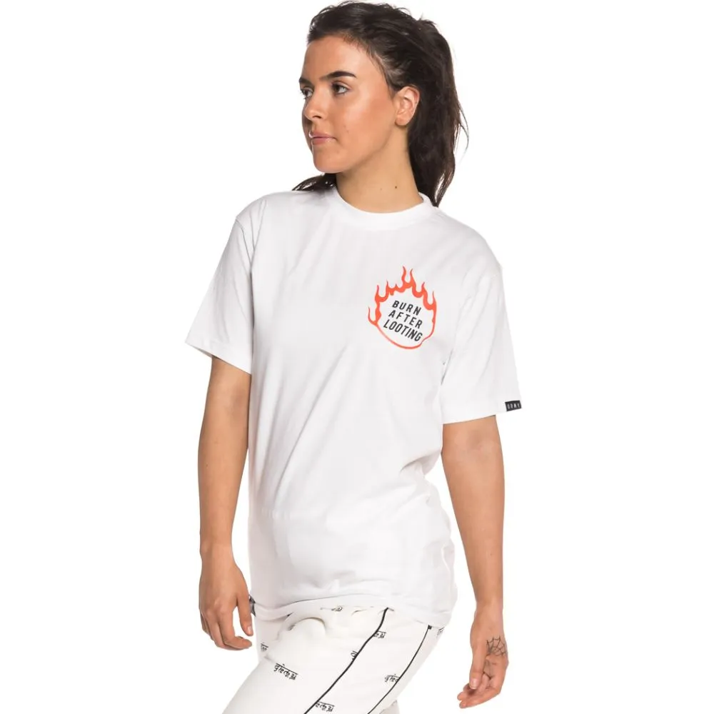 Camiseta Unisex Grimey Burn After Looting Tee FW18 White