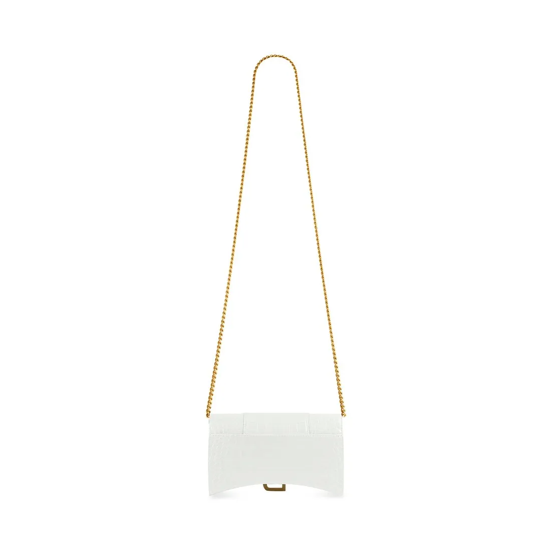 Cartera Con Cadena Hourglass Con Estampado De Piel De Cocodrilo para Mujer en Blanco