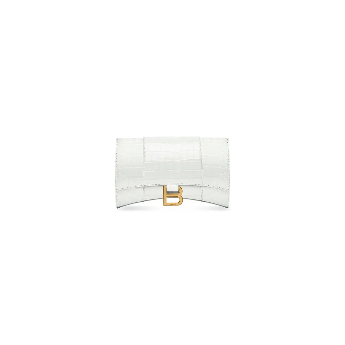 Cartera Con Cadena Hourglass Con Estampado De Piel De Cocodrilo para Mujer en Blanco