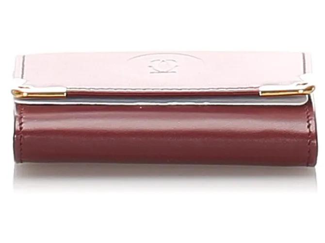 Cartier Red Must de Cartier Monedero de cuero Roja Burdeos 