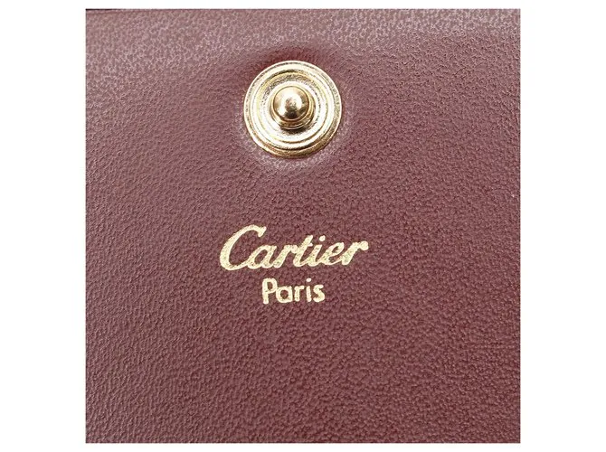 Cartier Red Must de Cartier Monedero de cuero Roja Burdeos 