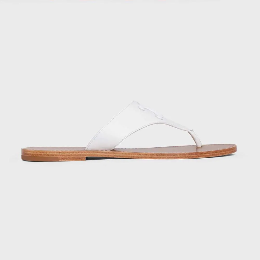 CELINE MUJER TANGA TRIOMPHE FLAT EN PIEL DE TERNERABLANCO