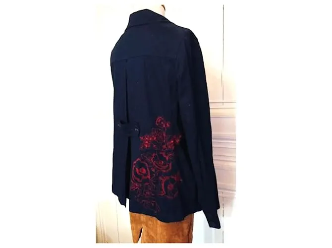 CHAQUETA KENZO CABAN TRAMA PUNTO T 42/44 Azul marino 
