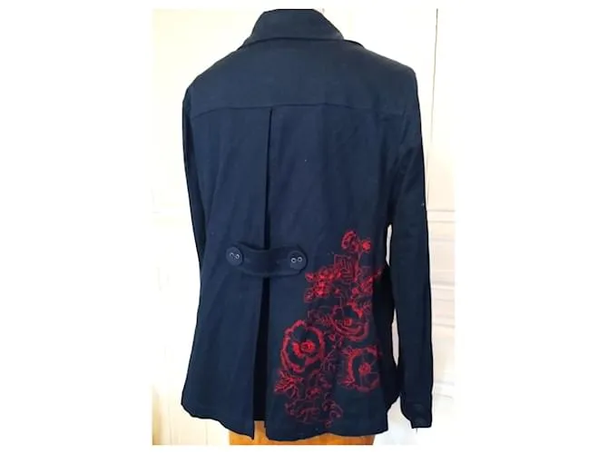 CHAQUETA KENZO CABAN TRAMA PUNTO T 42/44 Azul marino 