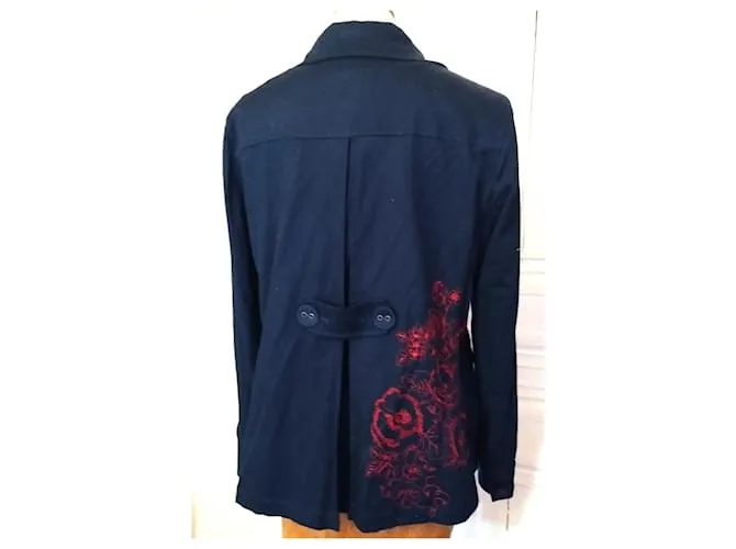 CHAQUETA KENZO CABAN TRAMA PUNTO T 42/44 Azul marino 