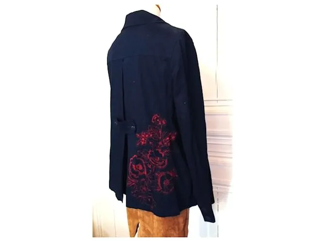 CHAQUETA KENZO CABAN TRAMA PUNTO T 42/44 Azul marino 