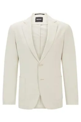 Chaqueta slim fit en tejido elástico técnico antiarrugas
