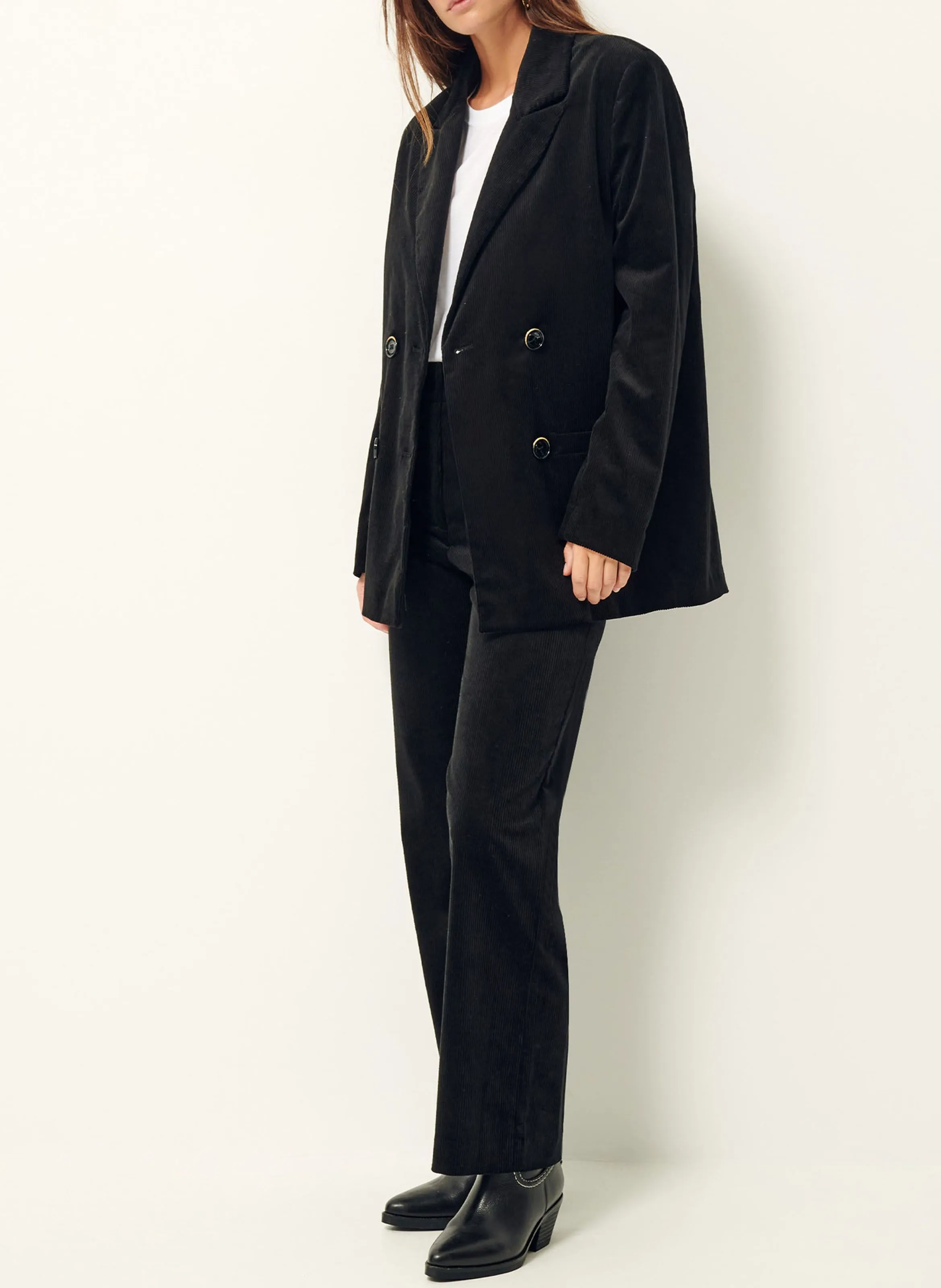 CHARLIE  PANTALóN BOOTCUT DE TERCIOPELO EN NEGRO