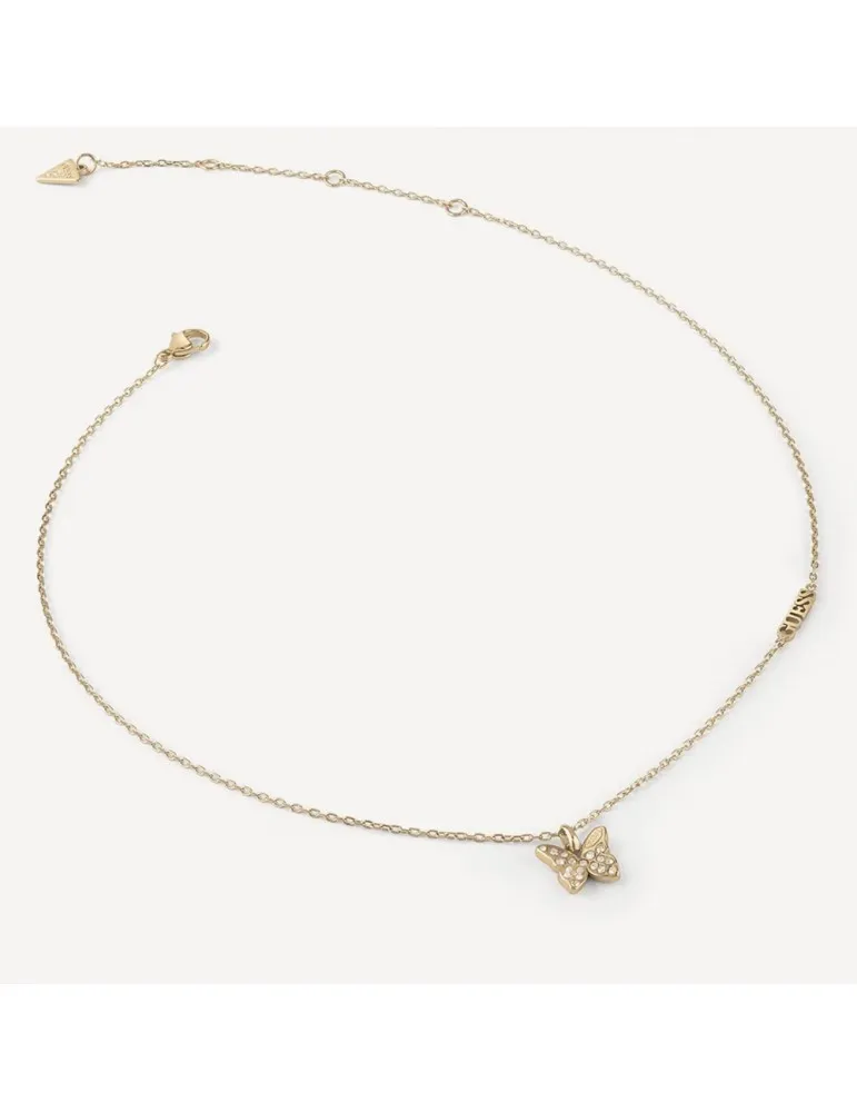Collar Guess Mujer Mariposa Acero Dorado JUBN04107